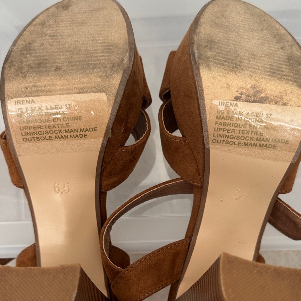 Buy 1 get 1 FREE 
JustFab Women's Tan Platform Sandals - Picture 2 of 11